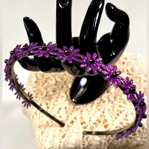 Cute Purple Floral and Brown/Black Animal Print - Two Headbands